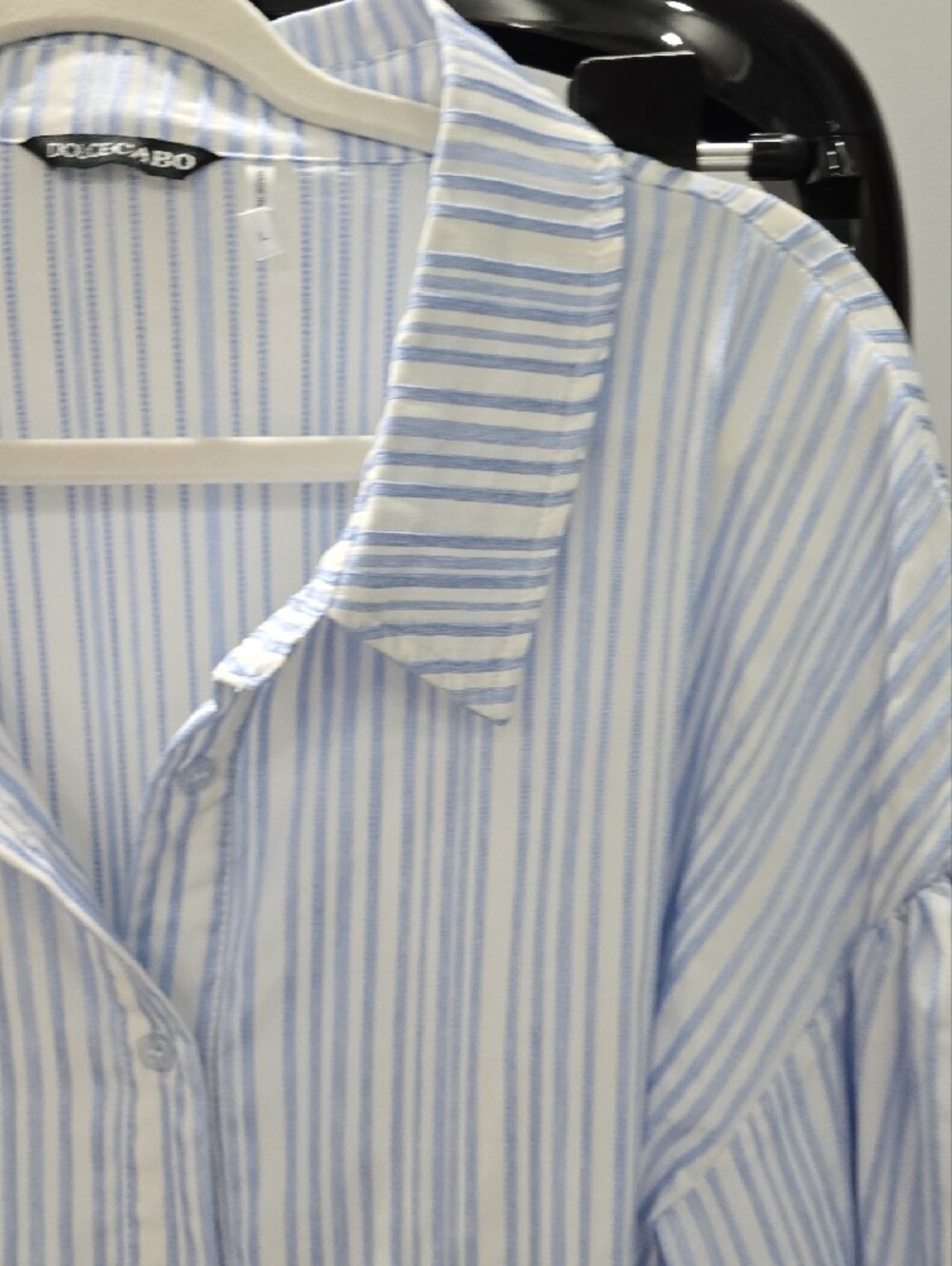 Dolce Cabo Light Blue and White Striped Shirt - Picture 5 of 9